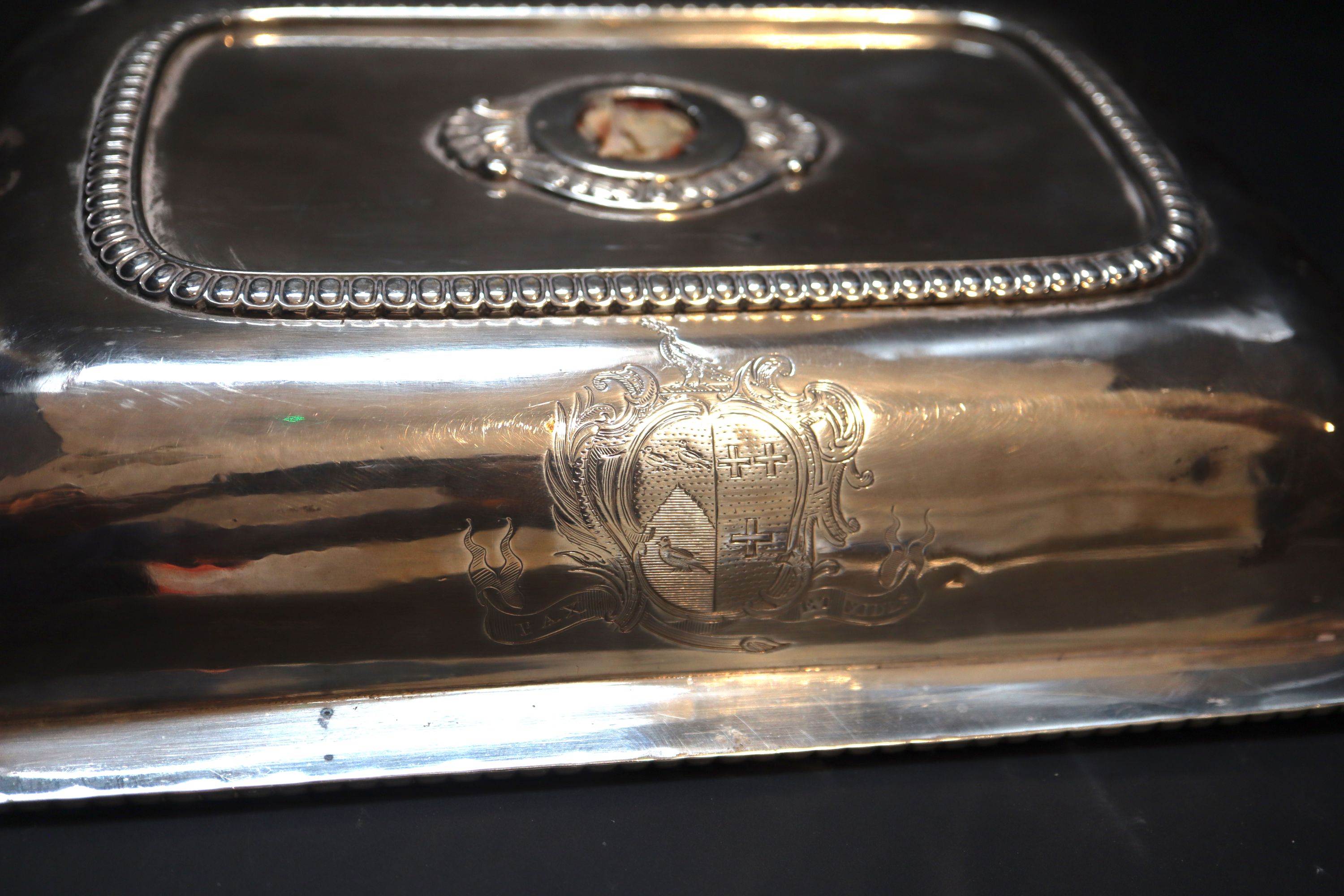 A George III silver entree dish cover, 27.9cm, 26oz.